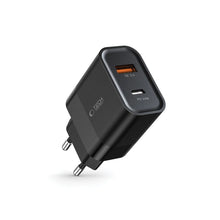 Заредете изображение във визуализатора на галерията – Tech-Protect C30W USB-C PD 30W / USB-A QC 3.0 network charger - black
