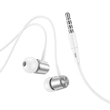 Заредете изображение във визуализатора на галерията – HOCO wire earphones Jack 3,5 mm with microphone M108 silver
