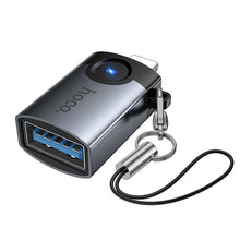 Заредете изображение във визуализатора на галерията – Adapter OTG Lightning to USB A Hoco UA46 Victory gray
