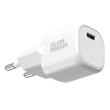 Заредете изображение във визуализатора на галерията – Silver Monkey Mini USB-C 20W PD wall charger - white
