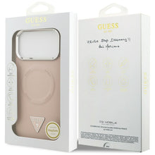 Заредете изображение във визуализатора на галерията – GUESS case for IPHONE 17 Pro Max compatible with MagSafe GUHMP17XPSDTSCMP (PU W/ Triangle Logo) pink
