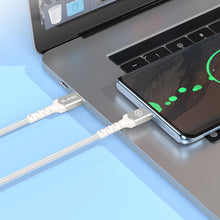 Заредете изображение във визуализатора на галерията – Blavec Cable Raptor braided - Type C to Type C - PD 60W 3A 2 metres (CRA-CC3WS20) white-silver
