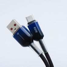 Заредете изображение във визуализатора на галерията – FORCELL F-ENERGY C352 cable USB A to Type C QC4.0 3A 66W Gradient 1 m black
