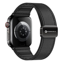 Заредете изображение във визуализатора на галерията – FORCELL F-DESIGN FA21 eco leather strap for APPLE Watch 38 / 40 / 41 mm black
