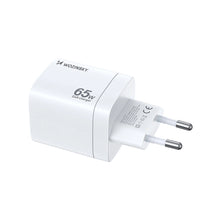Заредете изображение във визуализатора на галерията – Wozinsky CGWCW 65W USB-A / 2 x USB-C GaN wall charger - white
