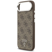 Заредете изображение във визуализатора на галерията – GUESS case for IPHONE 17 Air compatible with MagSafe GUHMP17MP4TSRCMW (4G PU W/ Triangle Logo) silver brown
