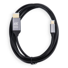 Заредете изображение във визуализатора на галерията – Cable USB C to HDMI Blue Star 4K 60Hz - High Speed, HDR, ARC, Ethernet, AWM, 2m black
