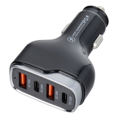 Зарядно за кола 2 x USB A + 2 x Type C PD QC3.0 6A 66W CC53-2A2C черно