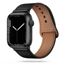 Заредете изображение във визуализатора на галерията – Tech-Protect LeatherFit Strap for Apple Watch 4 / 5 / 6 / 7 / 8 / 9 / SE / Ultra 1 / 2 (42/44/45/49 mm) - Black

