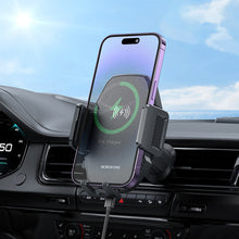 Заредете изображение във визуализатора на галерията – Borofone Car holder BH213 Adelante with induction charging to air vent black
