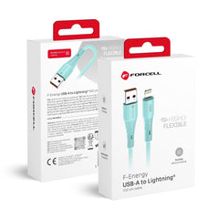 FORCELL F-ENERGY C343 cable USB A to Lightning 2,4A 12W Silicone 1 m blue