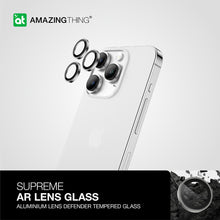 Заредете изображение във визуализатора на галерията – Amazing Thing Tempered glass AR Lens Glass IP15CAM3GYGLA on camera for Iphone 15 Pro/15 Pro Max (3 pieces) grey
