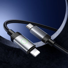 Заредете изображение във визуализатора на галерията – Cable USB C to Lightning Hoco PD 27W 1 m X117 gold
