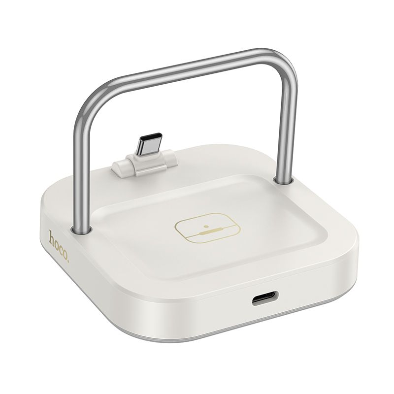 HOCO desktop charger 2in1 Type C + wireless charging 5W PD QC 3A 30W CQ16B milky white