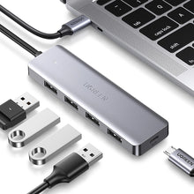 Заредете изображение във визуализатора на галерията – HUB Ugreen CM219 35574 with 4 USB-A 3.0 ports and USB-A 3.0 cable 1m - black
