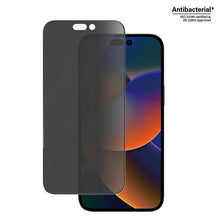 Заредете изображение във визуализатора на галерията – PanzerGlass Ultra-Wide Fit Tempered Glass Antibacterial Privacy with Positioner for iPhone 14 Pro Max
