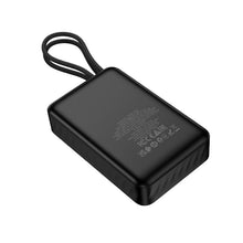 Заредете изображение във визуализатора на галерията – Powerbank 10000 mAh QC PD 2A 22,5W with built-in cables USB C + Lightning Hoco J171 Edge black
