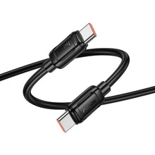 Заредете изображение във визуализатора на галерията – HOCO cable Type C to Type C 5A 240W X115 1 m black
