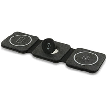 Заредете изображение във визуализатора на галерията – Wireless charger 3in1 compatible with MagSafe 15W GUESS GUE005639 black
