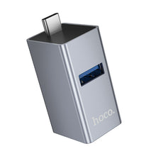 Заредете изображение във визуализатора на галерията – Adapter 3in1 (USB 2.0 x 2+USB 3.0) USB-C Hoco HB54 szary
