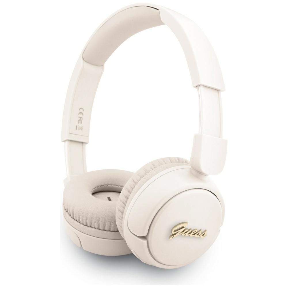 Wireless headphones Guess Metal Logo Script beige