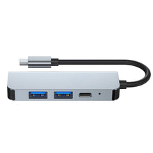 Заредете изображение във визуализатора на галерията – HUB Tech-Protect V2 4in1 USB-C - USB-A 3.0 / USB-A 2.0 / USB-C / HDMI - gray
