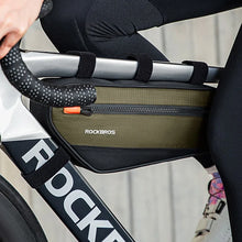Заредете изображение във визуализатора на галерията – Rockbros 30120079001 bicycle bag for 1.7 l frame - green and black
