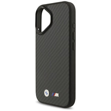 Заредете изображение във визуализатора на галерията – BMW case for IPHONE 17 compatible with MagSafe BMHMP17S24CFMMK (Kevlar Matt) black
