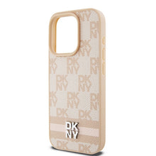 Заредете изображение във визуализатора на галерията – Original Case DKNY hardcase Leather Checkered Mono Pattern &amp; Printed Stripes DKHCP15XPCPTSSP for Iphone 15 Pro Max pink
