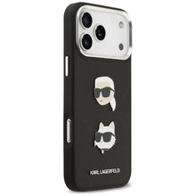 Заредете изображение във визуализатора на галерията – KARL LAGERFELD case for IPHONE 17 Pro Max KLHCP17XPSFDHPOK (FW Grained PU W/ K&amp;C Heads Pin &amp; Logo) black
