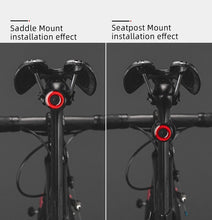 Заредете изображение във визуализатора на галерията – Rockbros Q3 rear bicycle lamp with intelligent stop system - black
