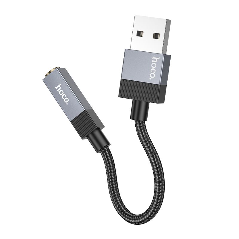 Adapter AUX USB A (male) to Jack 3,5 mm (female) Hoco UPA32D black