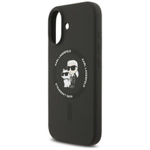 Заредете изображение във визуализатора на галерията – KARL LAGERFELD case for IPHONE 17 compatible with MagSafe KLHMP17SSCMKCRHK (Silicone KC Body Ring) black
