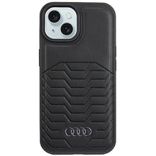 Заредете изображение във визуализатора на галерията – Audi Synthetic Leather Case with MagSafe for iPhone 15 Plus / 14 Plus - Black
