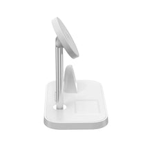 Заредете изображение във визуализатора на галерията – Tech-Protect QI15W-A22 inductive MagSafe charger with 3in1 MagSafe stand for smartphone / Apple Watch / AirPods - white
