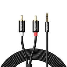 Заредете изображение във визуализатора на галерията – Ugreen AV116 10749 audio mini jack cable 3.5 mm (male) / 2RCA (male) 1m - black
