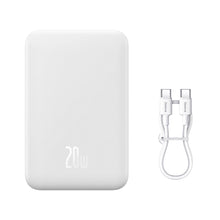 Заредете изображение във визуализатора на галерията – Baseus Magnetic Mini 20000 mAh 20W power bank - white + USB-C / USB-C cable
