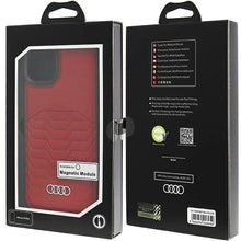 Заредете изображение във визуализатора на галерията – Audi Synthetic Leather Case with MagSafe for iPhone 15 Plus / 14 Plus - Red
