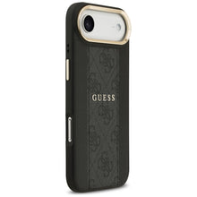 Заредете изображение във визуализатора на галерията – GUESS case for IPHONE 17 Air compatible with MagSafe GUHMP17MPG4SEMCK (PU W/ 4G Stripe) black
