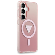 Заредете изображение във визуализатора на галерията – GUESS case for SAMSUNG S26 GUHMS26SHGTMLCGP (Magnetic IML Gradient Triangle) pink
