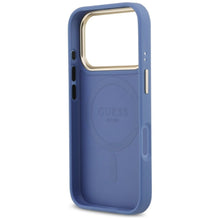 Заредете изображение във визуализатора на галерията – GUESS case for IPHONE 17 Pro compatible with MagSafe GUHMP17LPG4SEMCB (PU W/ 4G Stripe) blue
