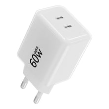 Заредете изображение във визуализатора на галерията – Phone charger Forcell F-Energy GaN III Crystal Color 2x USB C AVS SSFC3.0 60W + silicone cable USB C to USB C VT-60 white
