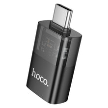 Заредете изображение във визуализатора на галерията – HOCO adapter OTG Type C (male) to USB A (female) UA36B transparent black
