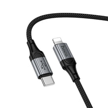 Заредете изображение във визуализатора на галерията – Cable USB C to Lightning Hoco PD 2,4A 1,5 m X121 black
