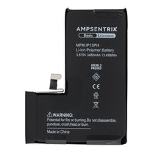 Заредете изображение във визуализатора на галерията –  AmpSentrix Basic battery for iPhone 15 PRO (high capacity)
