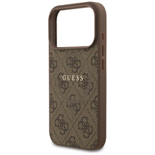 Заредете изображение във визуализатора на галерията – GUESS case for IPHONE 17 Pro compatible with MagSafe GUHMP17LG4GFRW (PU 4G Ring Classic Logo) brown
