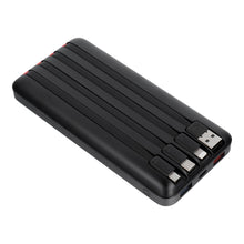 Заредете изображение във визуализатора на галерията – Powerbank Charmast W2089 PD3.0 3A 22,5W 20000 mAh with built-in cables USB A / USB C / Lightning / Micro USB black
