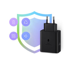 Заредете изображение във визуализатора на галерията – Samsung Power Adapter Duo EP-T5020XBEGEU network charger 2x USB-C 50W - black
