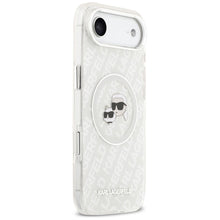 Заредете изображение във визуализатора на галерията – KARL LAGERFELD case for IPHONE 17 Air compatible with MagSafe KLHMP17MHMKBKCHOG (IML Glitter K&amp;C Heads Logo) gray
