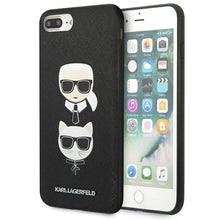 Заредете изображение във визуализатора на галерията – Karl Lagerfeld Saffiano Karl&amp;Choupette Head case for iPhone 7 Plus / iPhone 8 Plus - black
